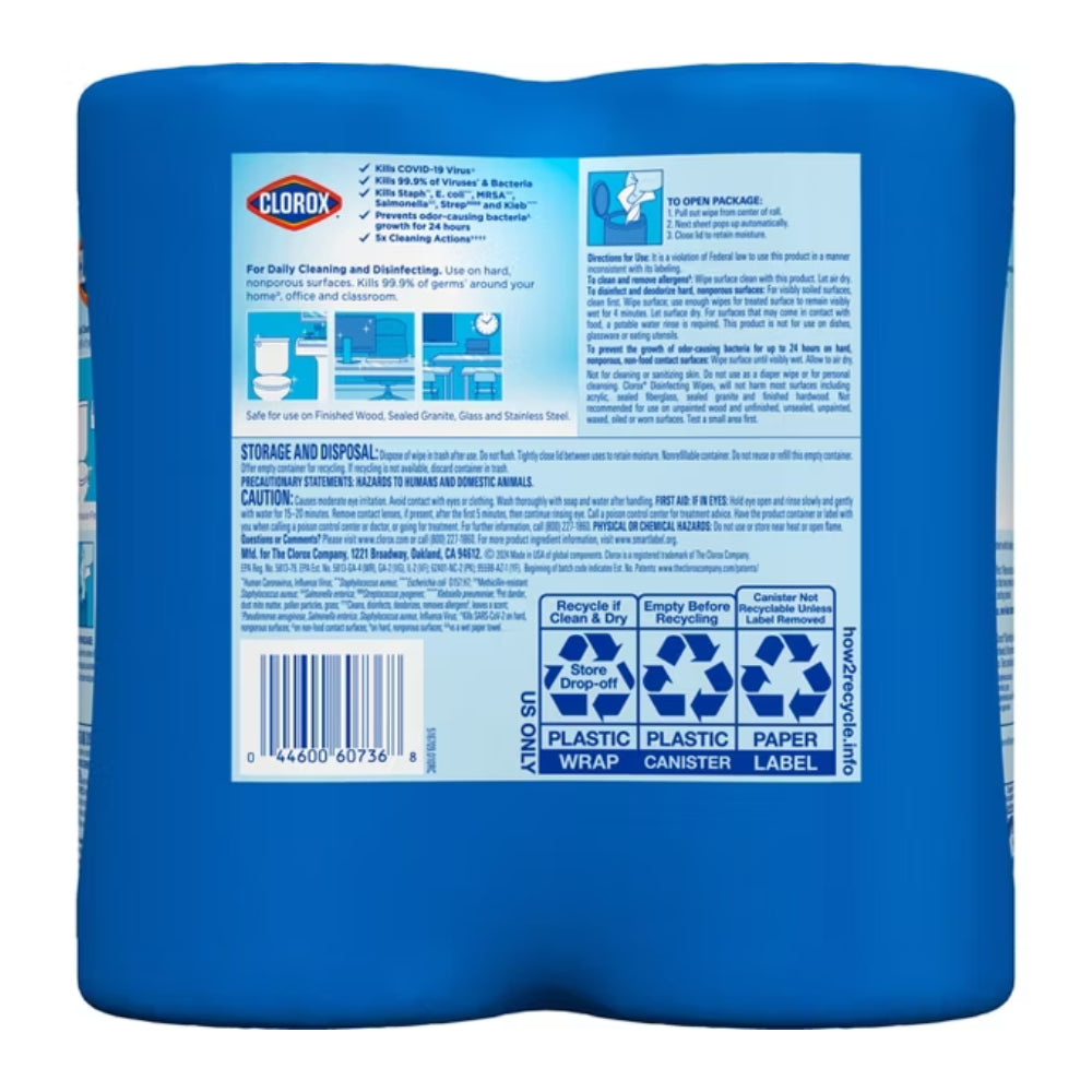 Clorox Crisp Lemon & Fresh Scent Disinfecting Cleaning Wipes (Pack of 2, 100-Count Each)