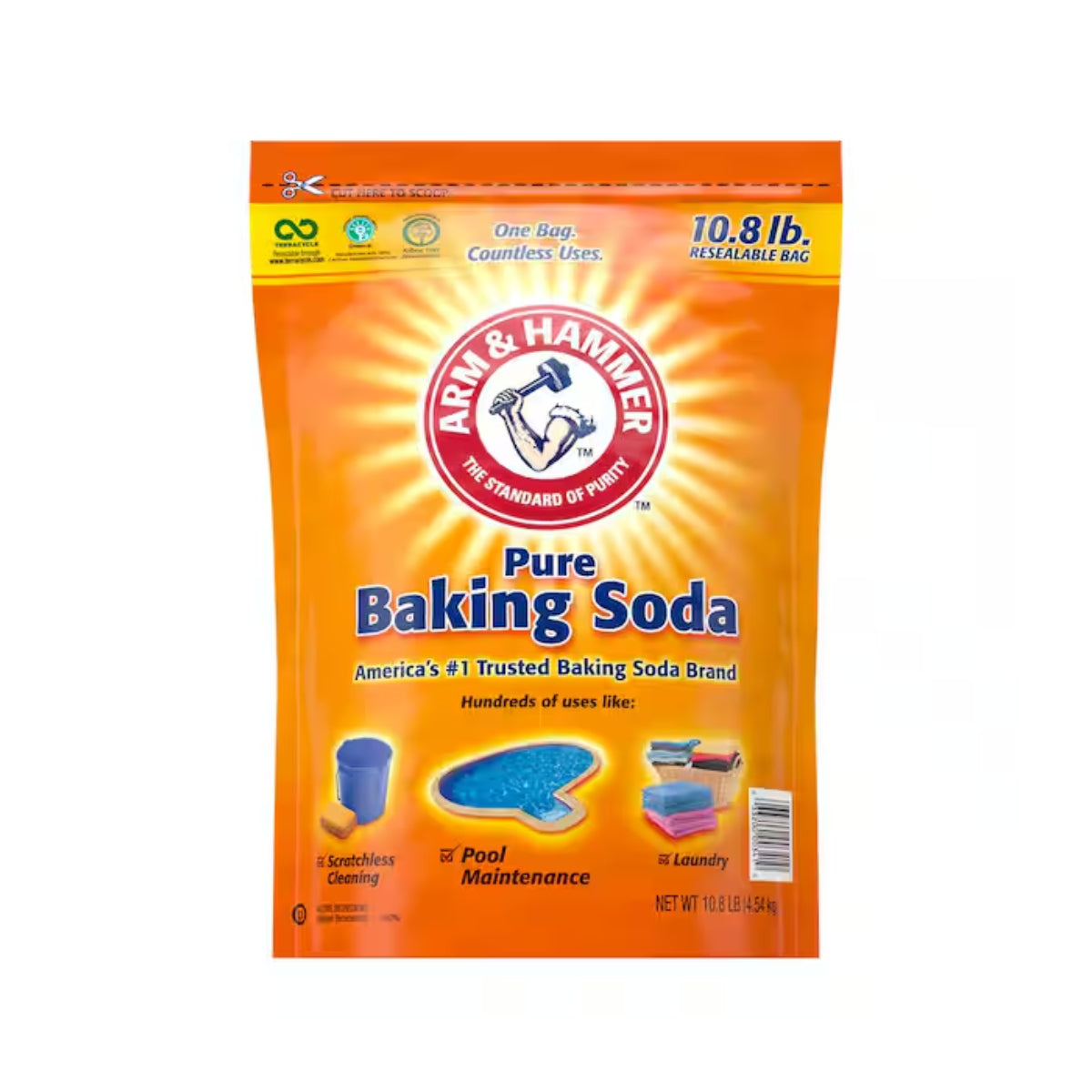Arm & Hammer 10.8 lbs Pure Baking Soda Resealable Bag