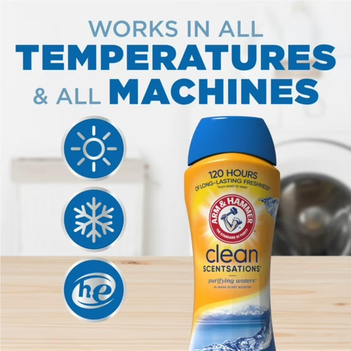 Arm & Hammer 37.8 oz Clean Sensations Laundry In-Wash Scent Booster, Purifying Waters Scent