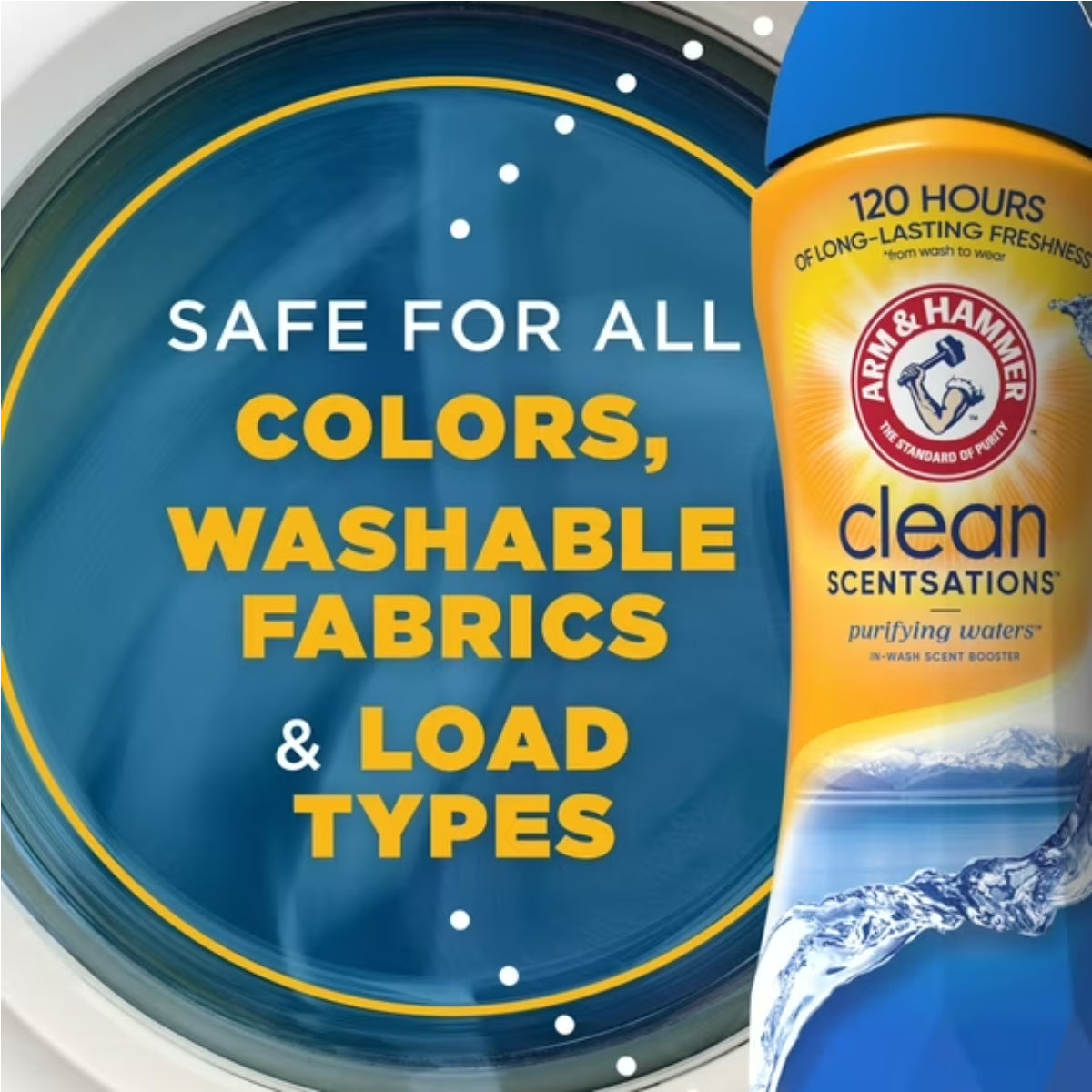 Arm & Hammer 37.8 oz Clean Sensations Laundry In-Wash Scent Booster, Purifying Waters Scent