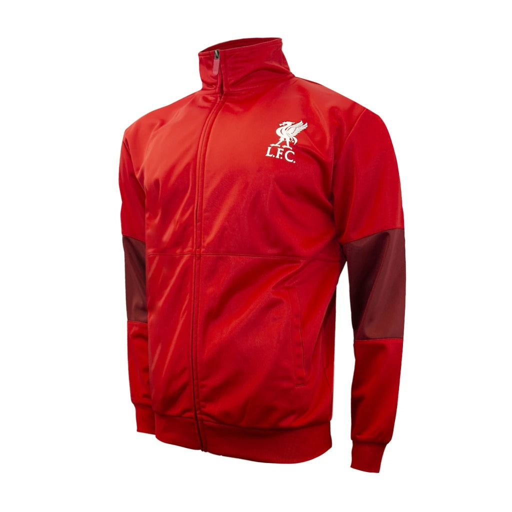 Icon Sports Liverpool FC Adult Touchline Track Jacket with Full-Zip Closure - Red/White - Curacao
