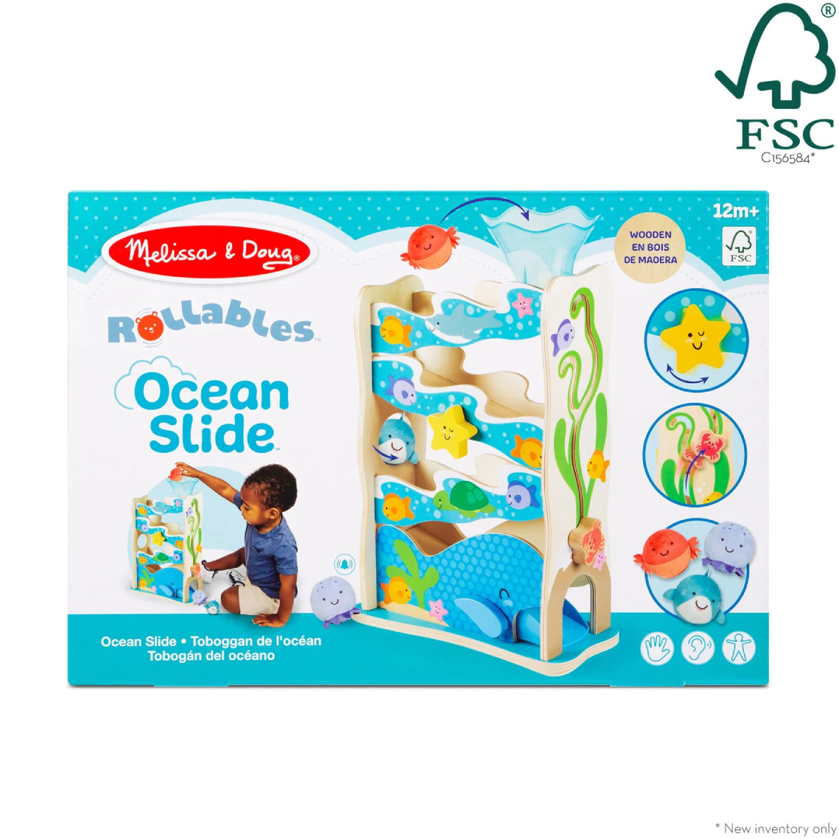 Melissa and Doug Rollables Wooden Ocean Slide (4 Pieces)