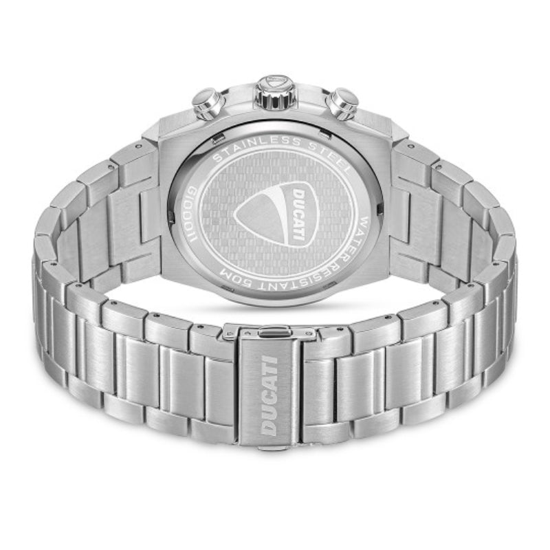 Ducati Men's 43.5mm Silver-Tone Bracelet Watch - Black Dial