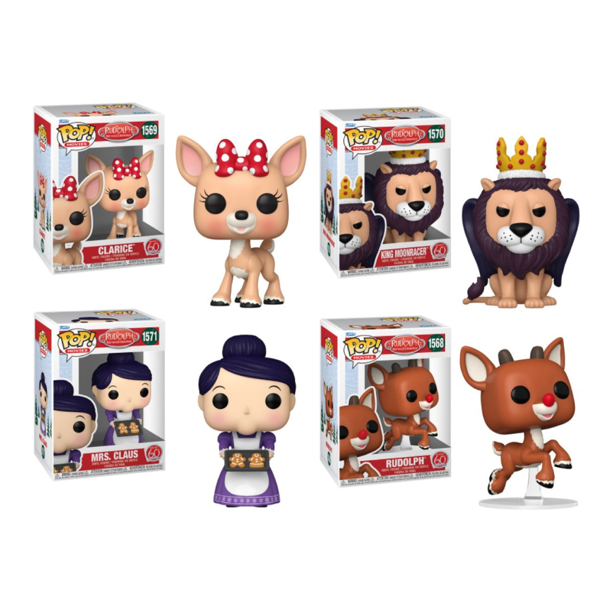 Funko Pop! Rudolph The Red Nosed Reindeer Complete Figure Set (4-Pieces)