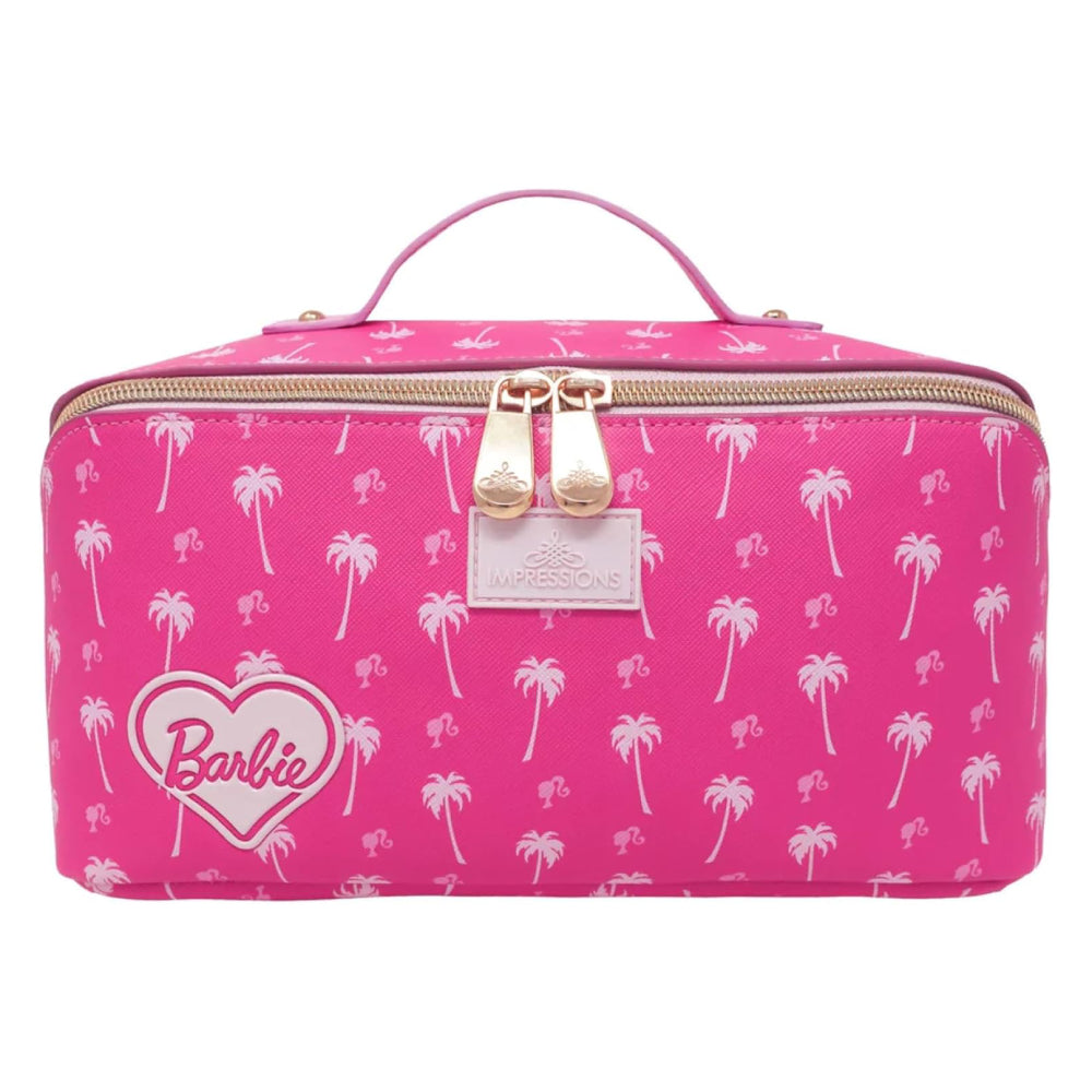 Impressions Vanity Barbie Unfold Travel Makeup Bag with Top Carrying Handle - Pink