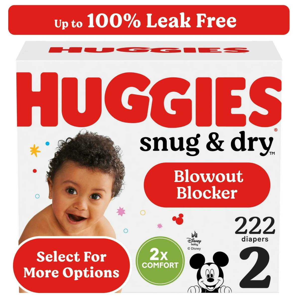 Huggies Size 2 Snug and Dry Baby Diapers (Count 222)