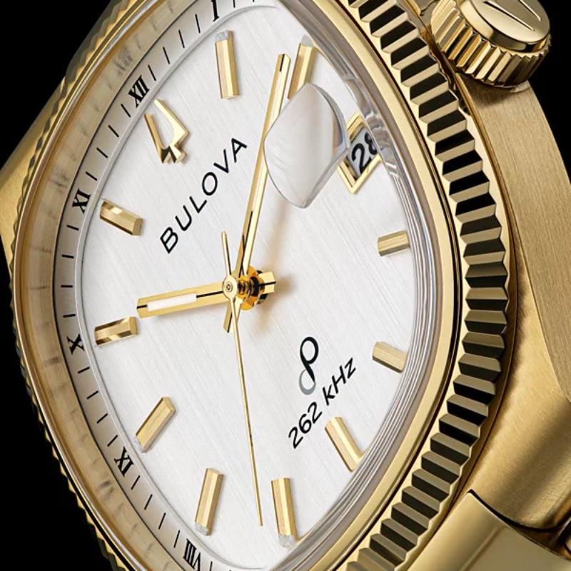 Bulova Super Seville Unisex 38mm Gold-Tone Bracelet Watch - Silver-Tone Dial