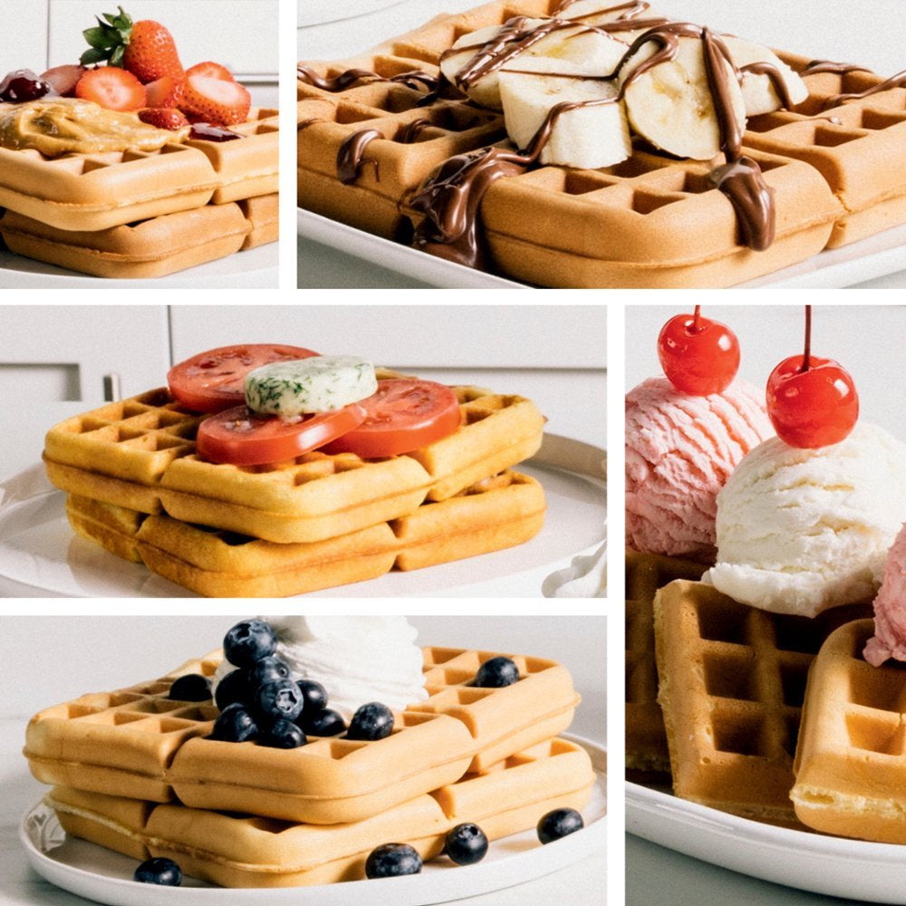 Ninja BW1001 Belgian Waffle Maker Pro Neverstick with PrecisionPour Cup - Black/Silver