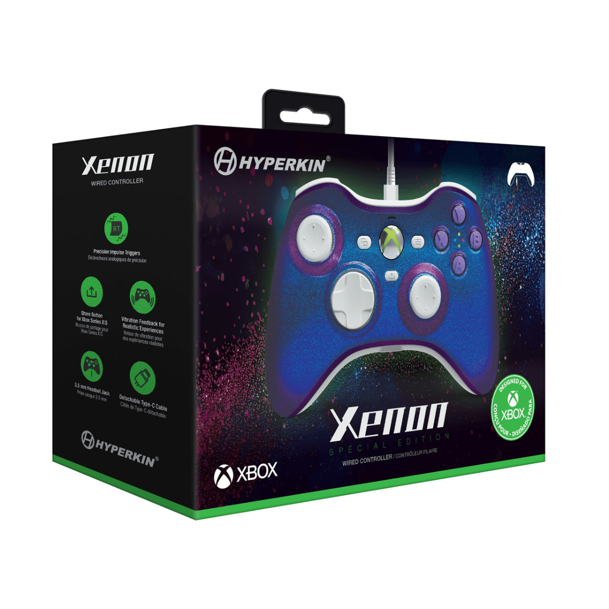 Hyperkin Xenon Wired Controller with Headset Jack - Twilight Galaxy