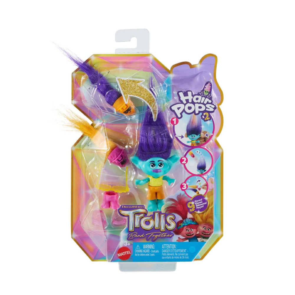 Muñeca pequeña y accesorios de Trolls Band Together Hair Pops Branch
