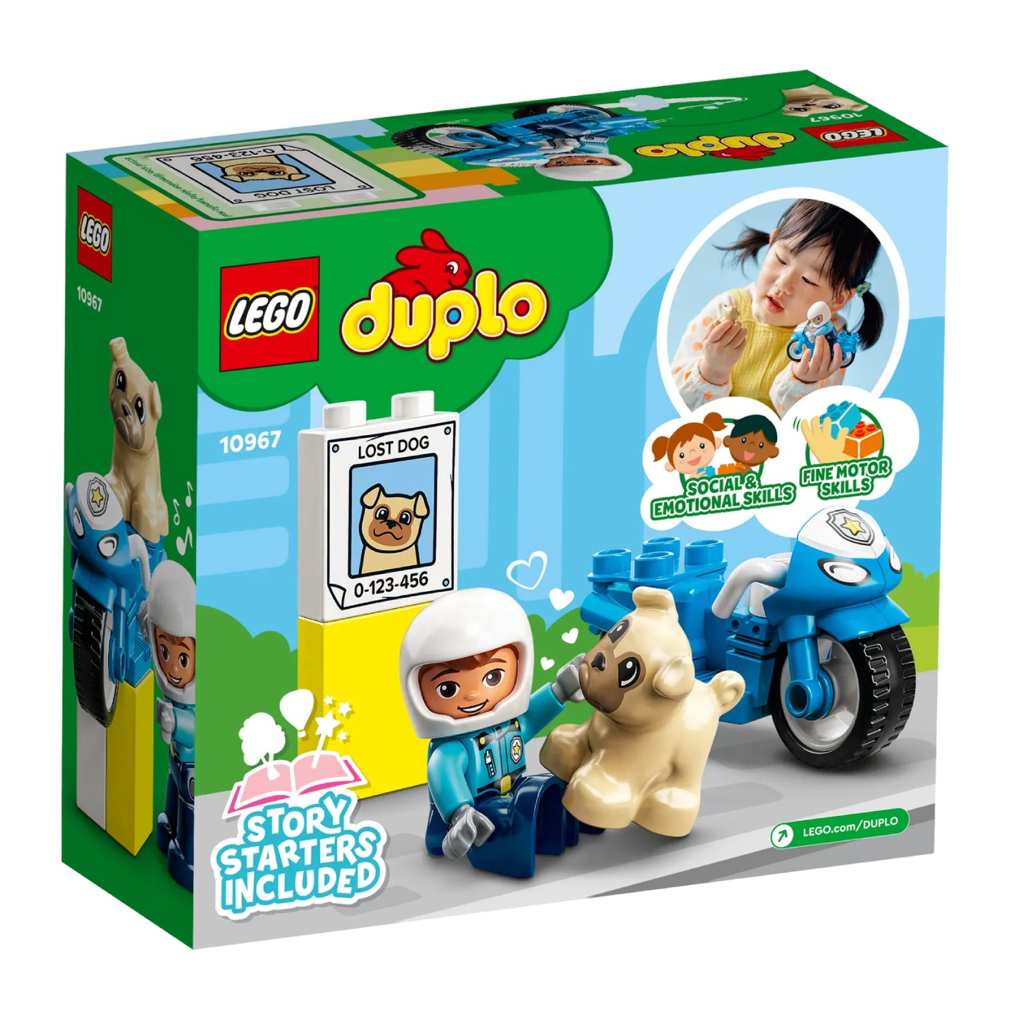 Juego de construcción de juguetes LEGO DUPLO: motocicleta policial (5 piezas)