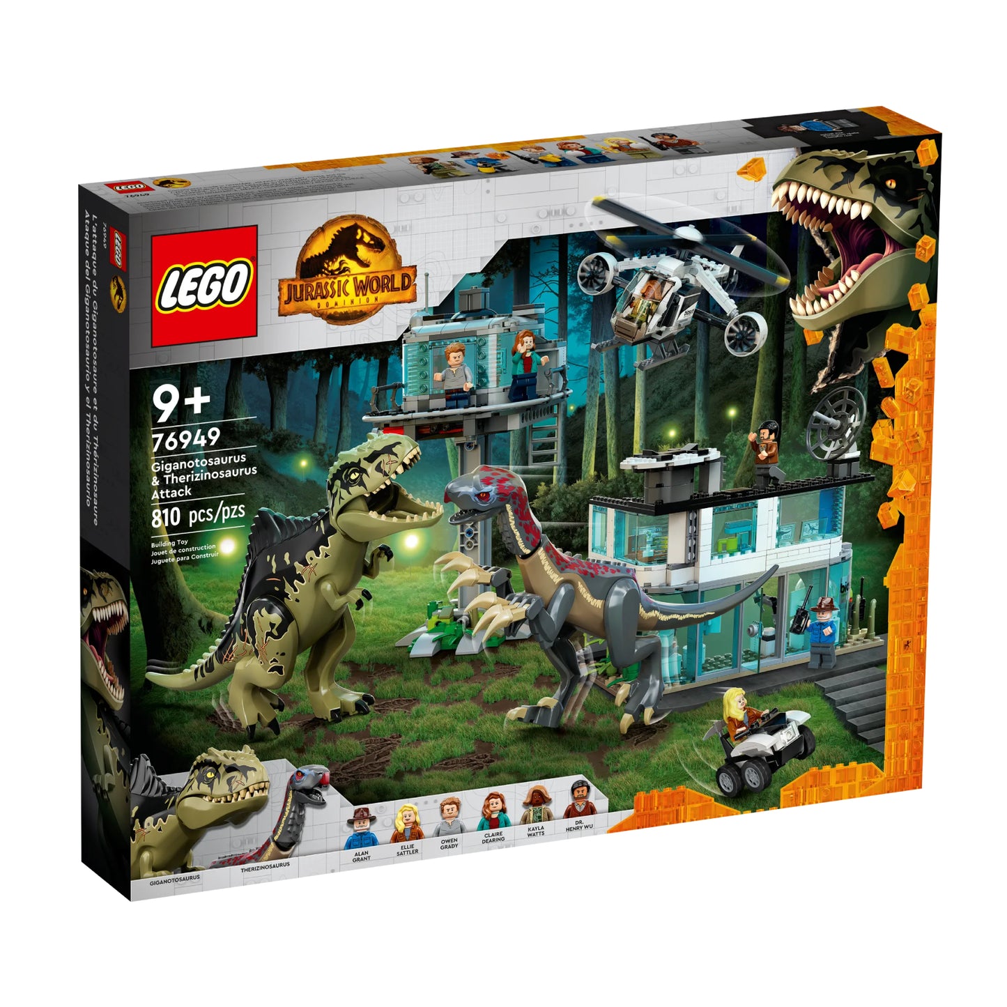 LEGO Jurassic World Giganotosaurus & Therizinosaurus Attack Building Toy Set (810-Pieces)