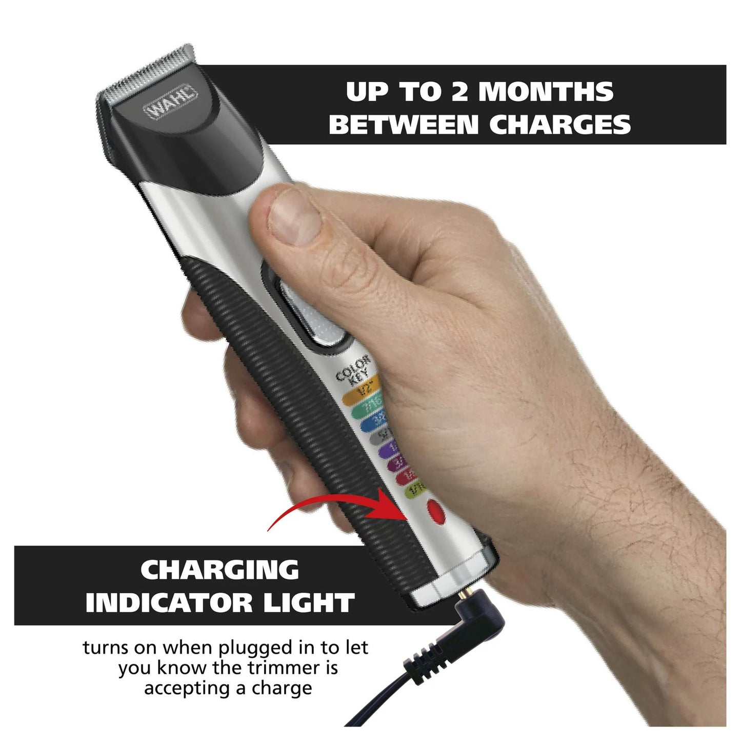 Recortadora de barba recargable con o sin cable Wahl Color Pro 09891-100 para hombres, color negro