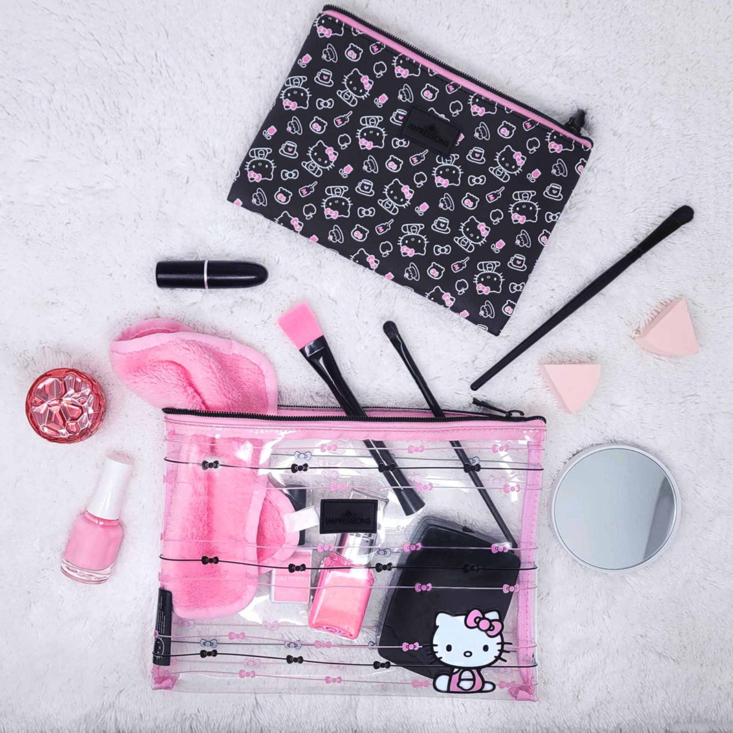 Estuche fino Impressions Hello Kitty - Negro/Rosa