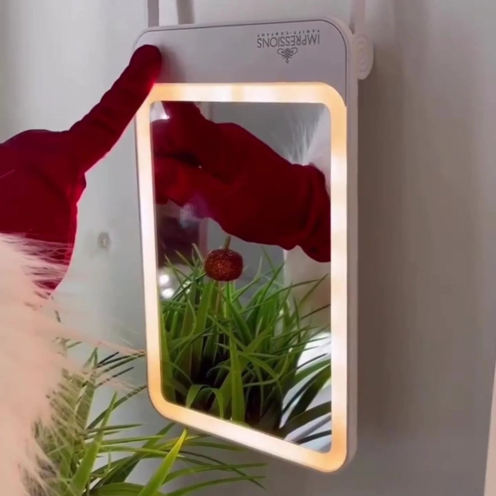 Impressions Vanity Chic Tri-Tone LED Makeup Mirror with Stand - White