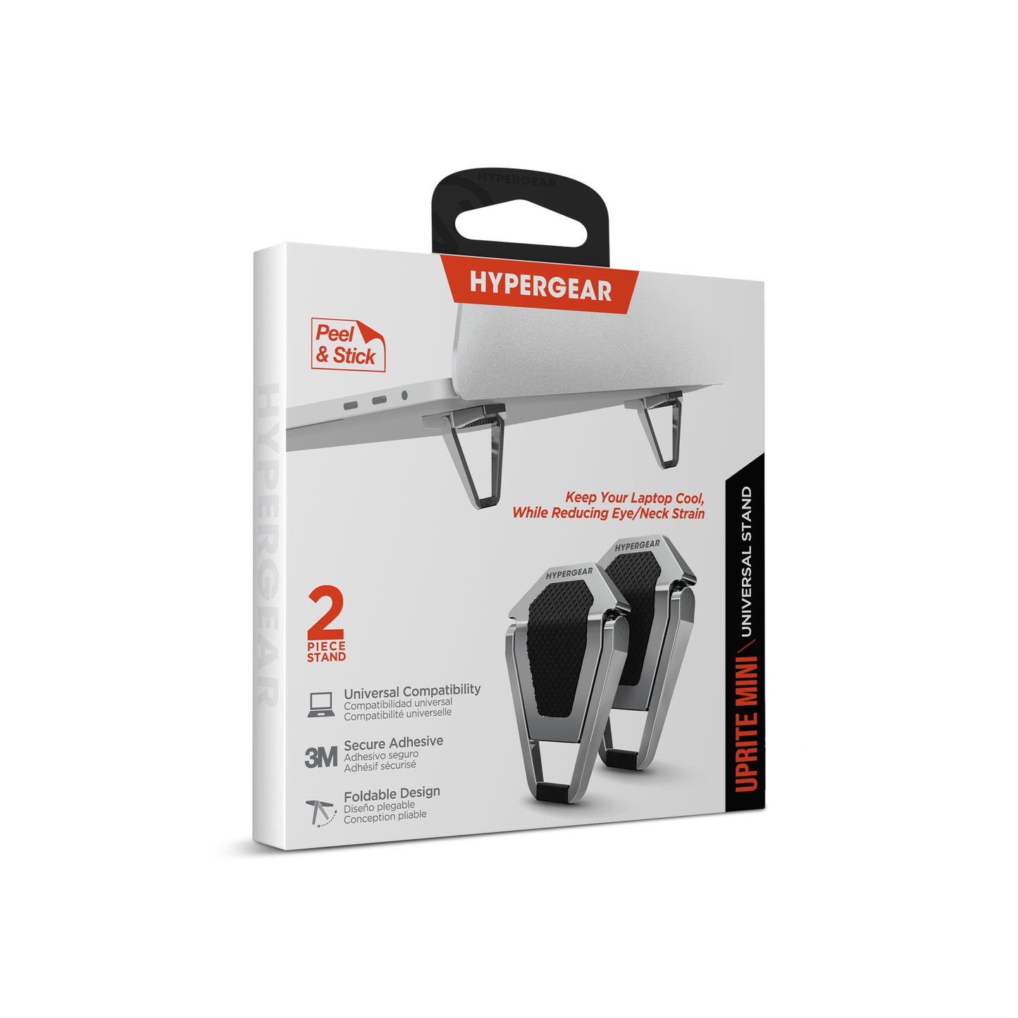 Minisoporte para computadora portátil HyperGear UpRite, color plateado