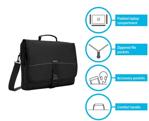 Funda para portátil TARGUS de 15,6" con diseño de mensajero