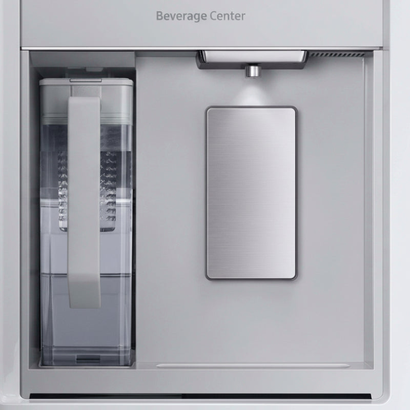 Samsung - Refrigerador inteligente BESPOKE de 29 pies cúbicos, 4 puertas y puertas francesas con Family Hub - Acero negro mate