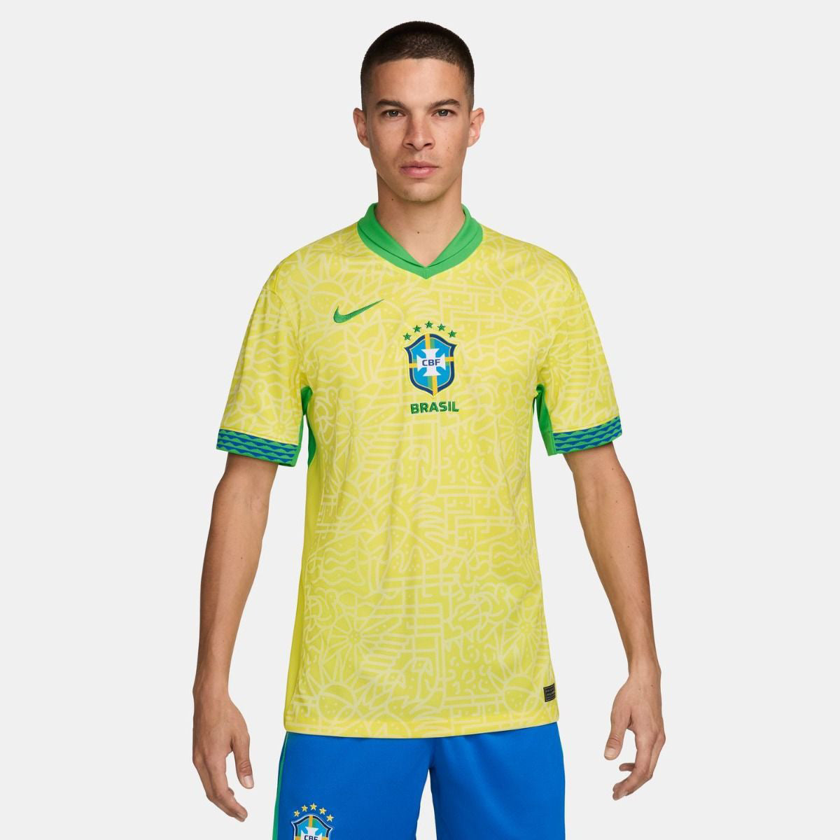 Nike Brazil 2024 Home Stadium Men's Medium Soccer Replica Jersey - Yellow