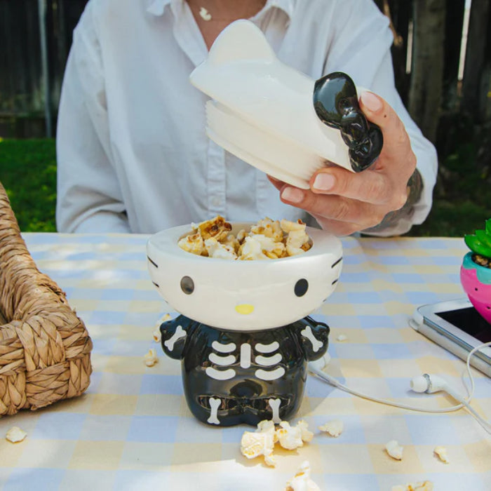 Sanrio Hello Kitty Skeleton 6" Ceramic Snack Jar - Black/White