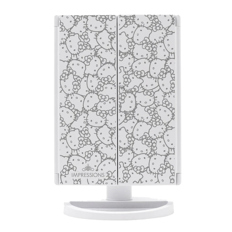Impressions Vanity Hello Kitty Trifold LED Makeup Mirror with Magnification - White