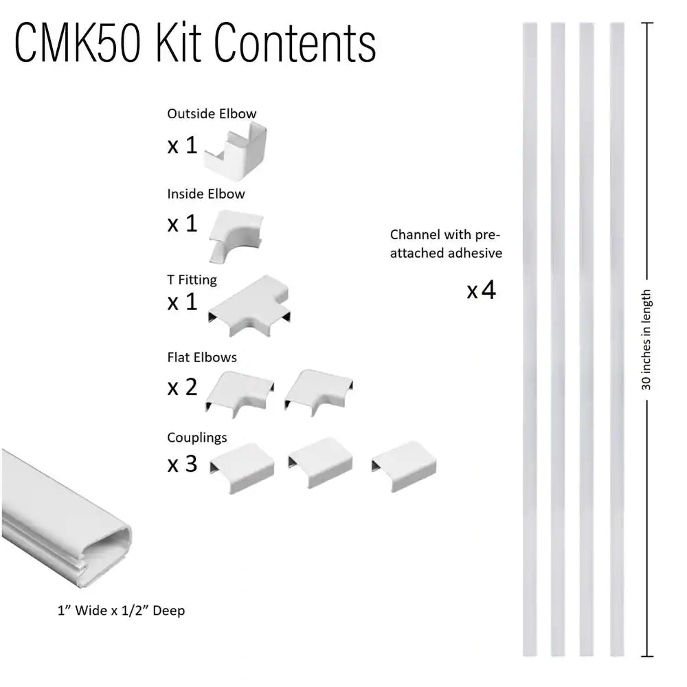 Legrand Wiremold CordMate II Kit, White