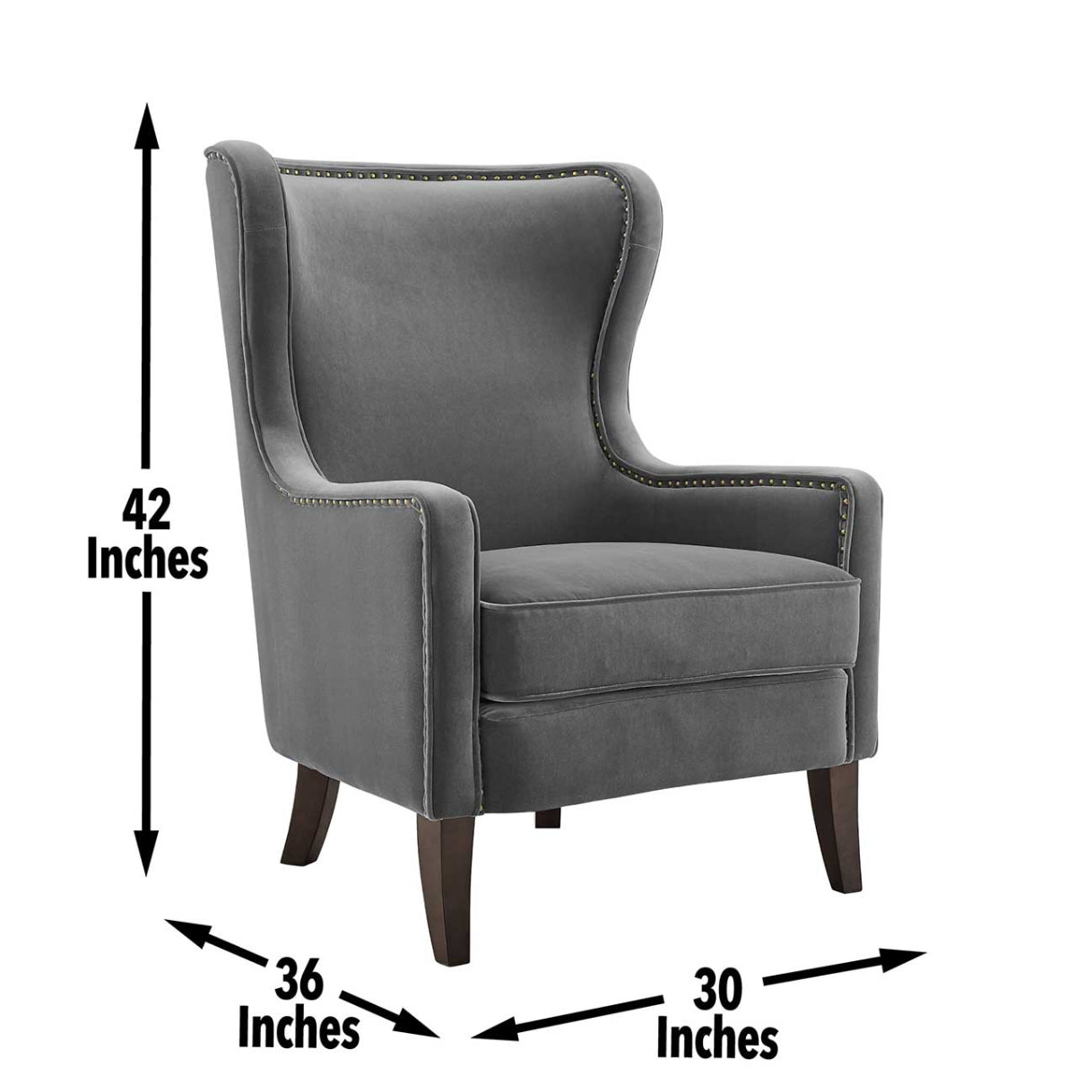 Rosco 42" Armchair Chair by Steve Silver Company - Gray