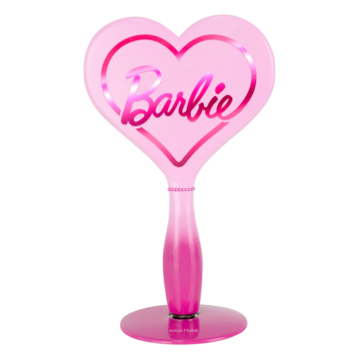 Impressions Vanity Barbie LED Handheld Makeup Mirror with Standing Base - Pink