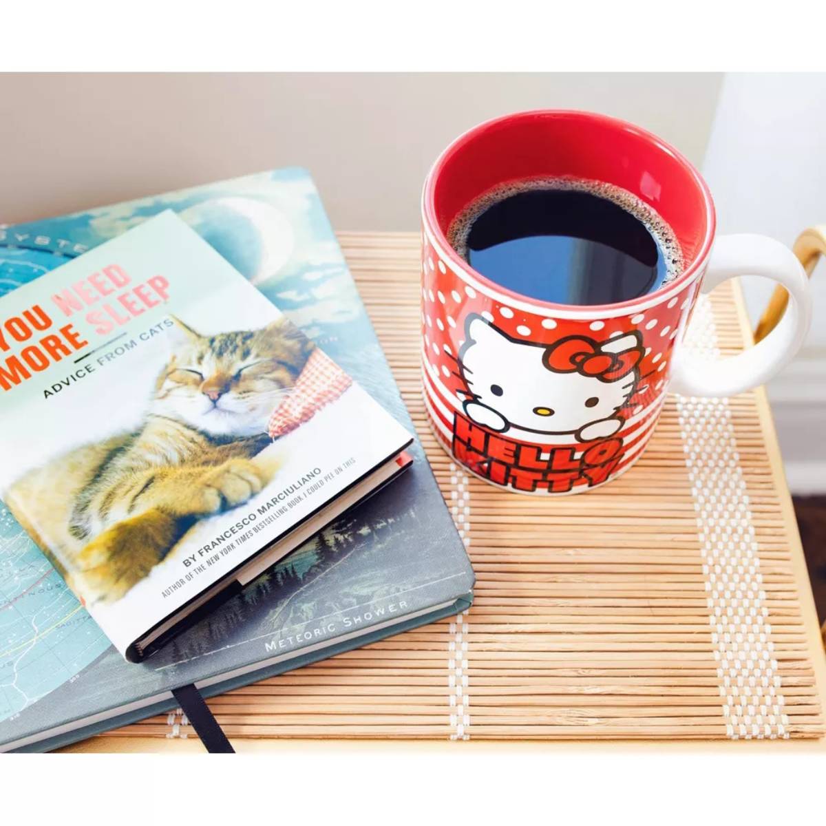 Sanrio Hello Kitty 20 oz Ceramic Dots And Stripes Mug - Red/White