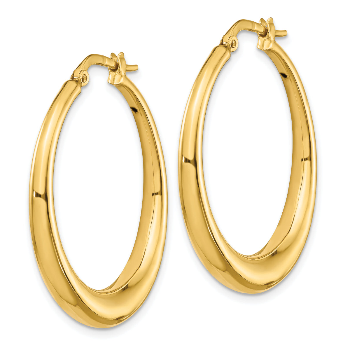 14K Leslie's Women's 4mm Fancy Hoop Earrings in 14K Yellow Gold