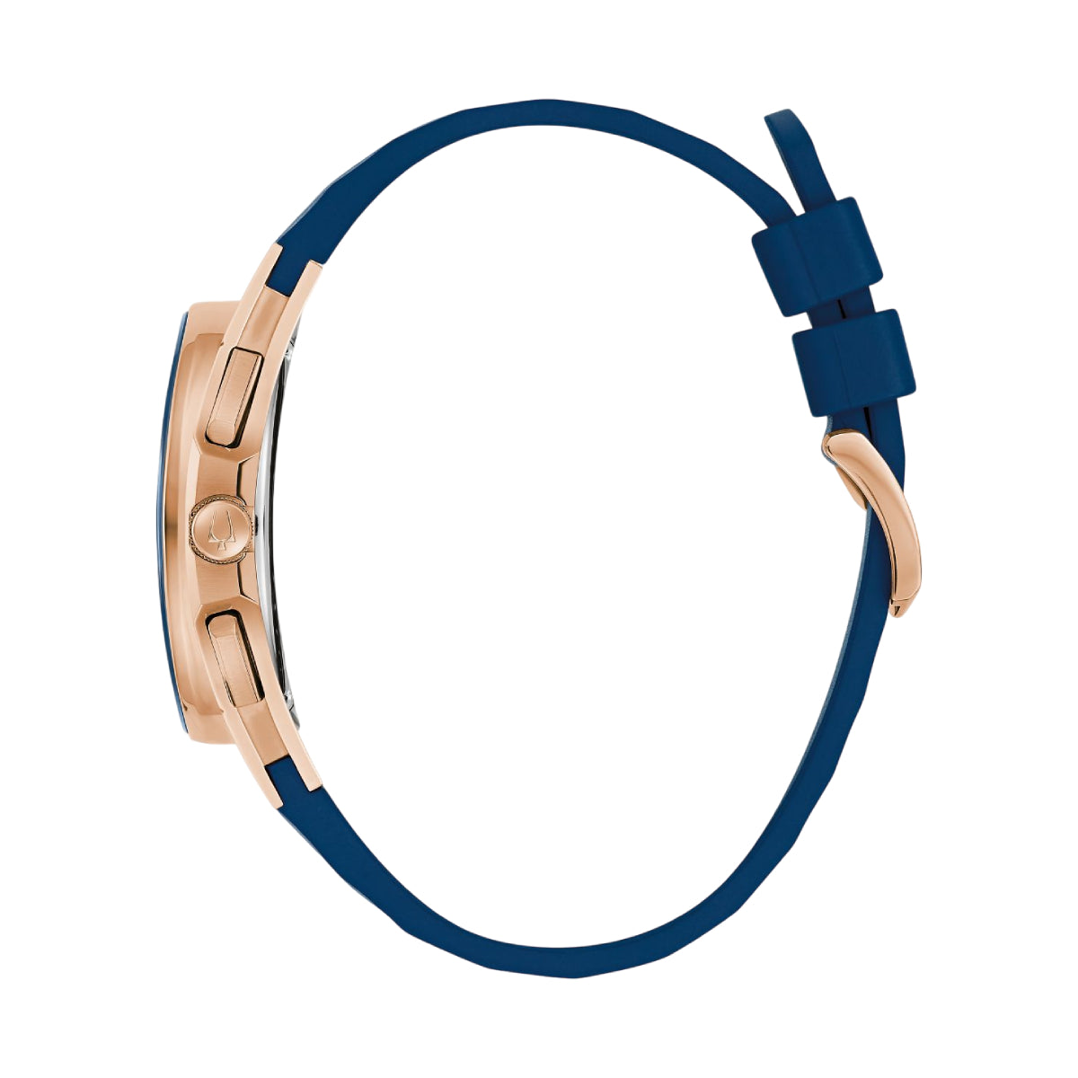 Bulova Curv Marc Anthony Men's 44mm Strap Watch - Blue/Rose Gold-Tone