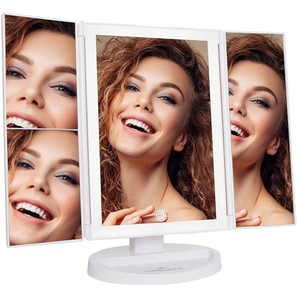 Impressions Vanity Trifold Makeup Mirror with LED Light