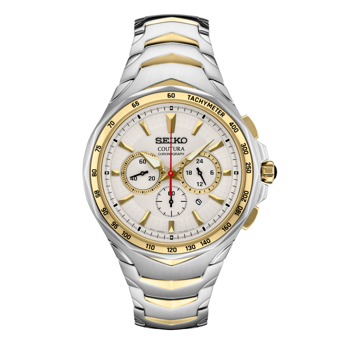 Seiko Coutura Men's 45.5mm Two-Tone Bracelet Watch - White Dial