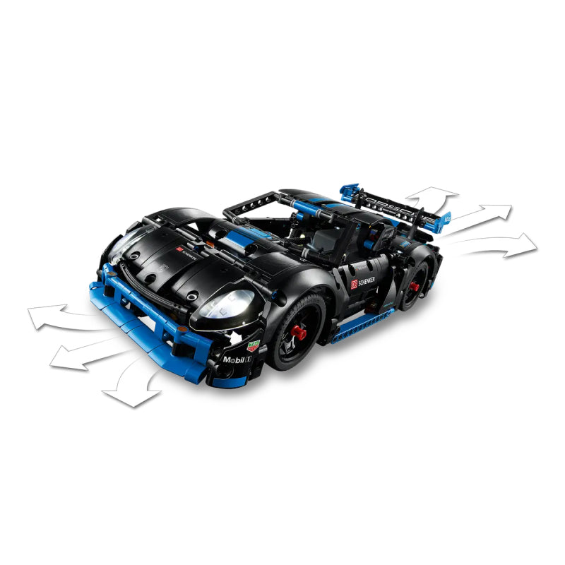 LEGO Technic Porsche GT4 e-Performance Race Car Building Toy (834-Pieces) - Black/Blue