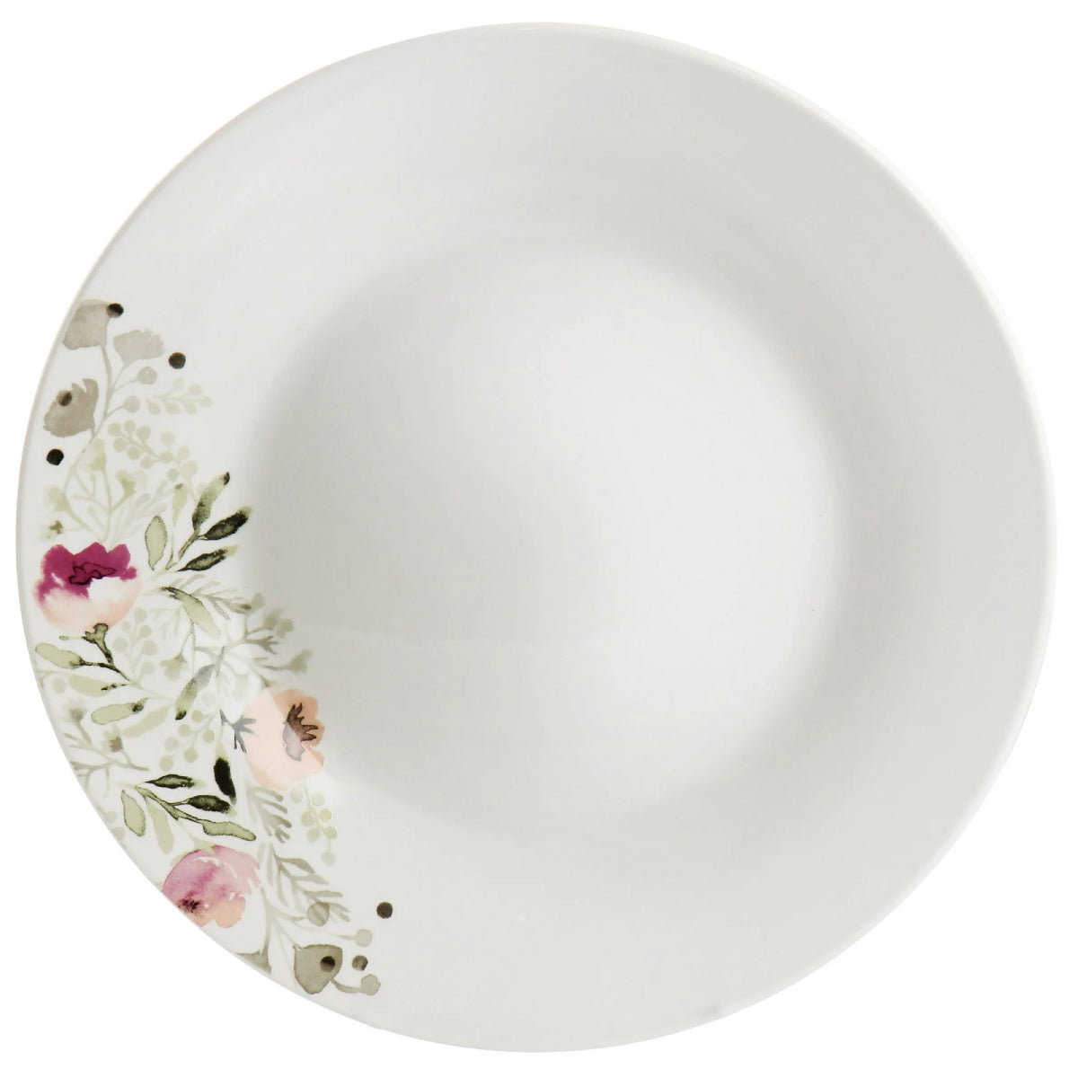 Gibson Home 127030 Lily Garden Dinnerware Set (12 Piece) Set - White/Pink