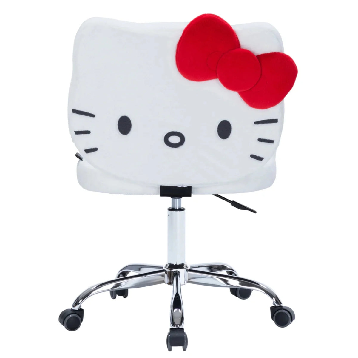 Hello Kitty Swivel Desk Chair with Backrest and Wheels by Impressions Vanity - White/Red