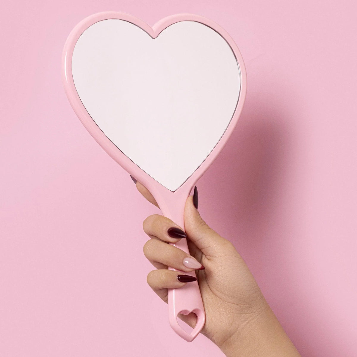 Beauty Creations Handheld Heart Mirror - Pink