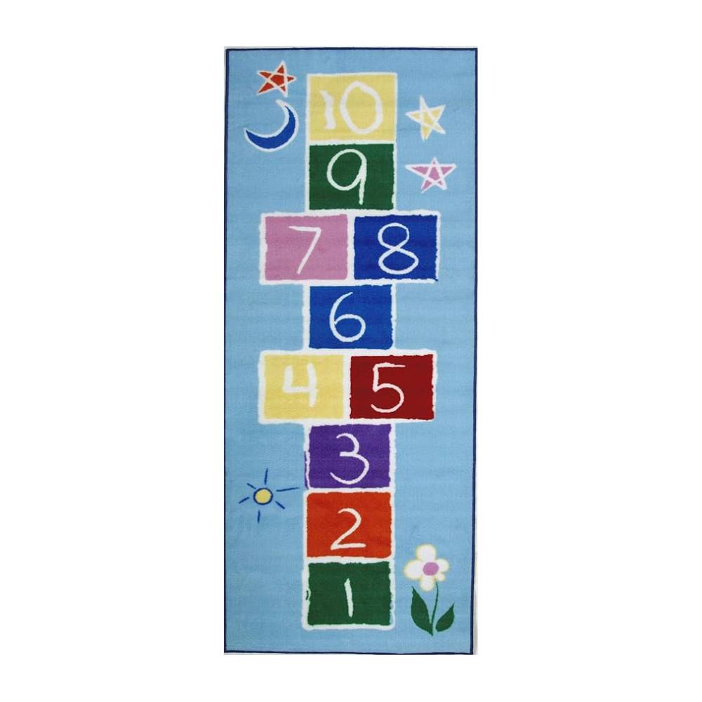 L.A Rugs Fun Time Primary Hopscotch Rectangular Area Rug - Blue