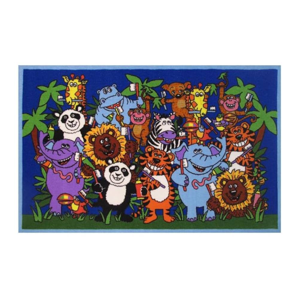 L.A Rugs 3'3" x 4'10" Fun Time Brushing Time Novelty Rectangular Rug