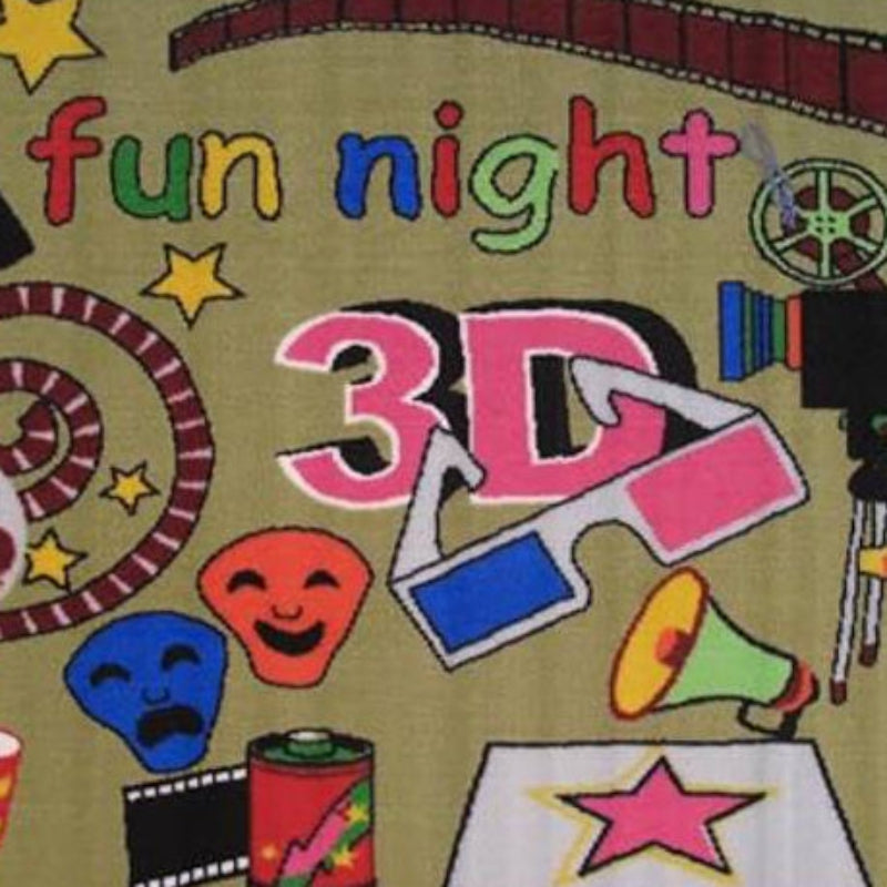 L.A Rugs 3'3" x 4'10" Fun Time Movie Rectangular Area Rug