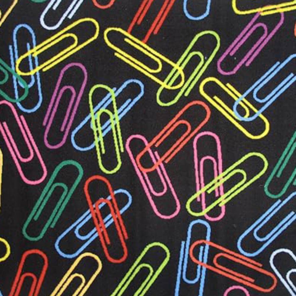 L.A Rugs 3'3" x 4'10" Fun Time Paper Clips Rectangular Area Rug - Black