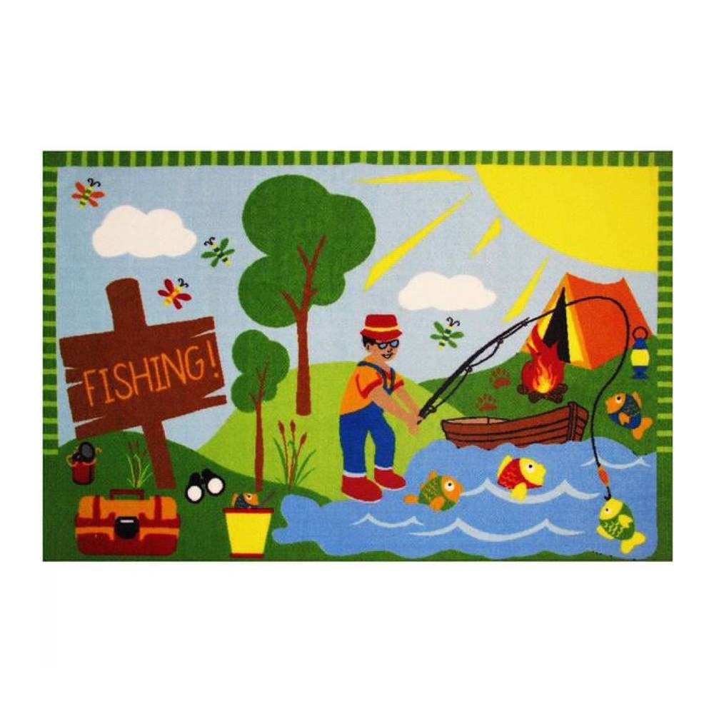 L.A Rugs Fun Time Gone Fishing Rectangular Rug
