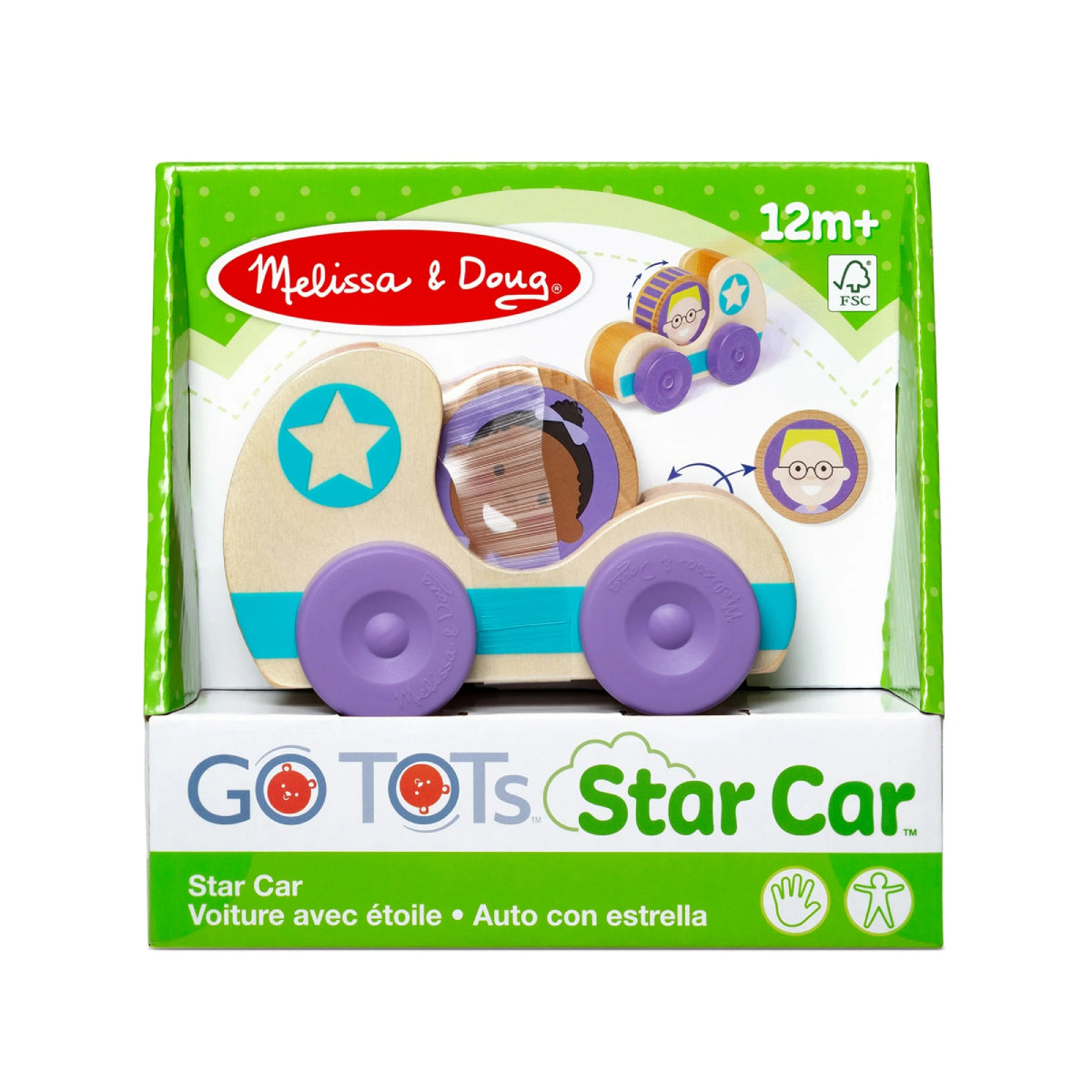 Melissa and Doug GO Tots Wooden Blue Star Car (2 Pieces)