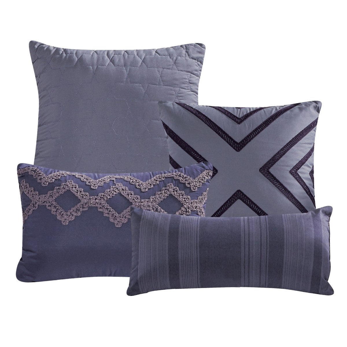 ESCA Lolly Queen Size Comforter Set (7-Pieces) - Purple