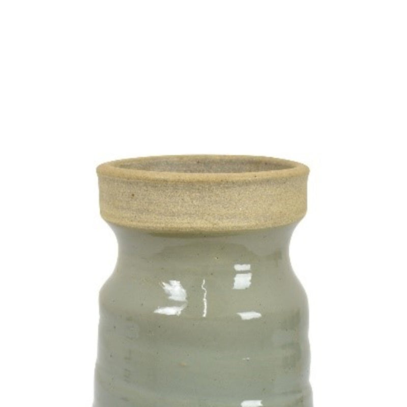 Three Hands 12.5" Tapered Cylinder Ceramic Vase - Gray