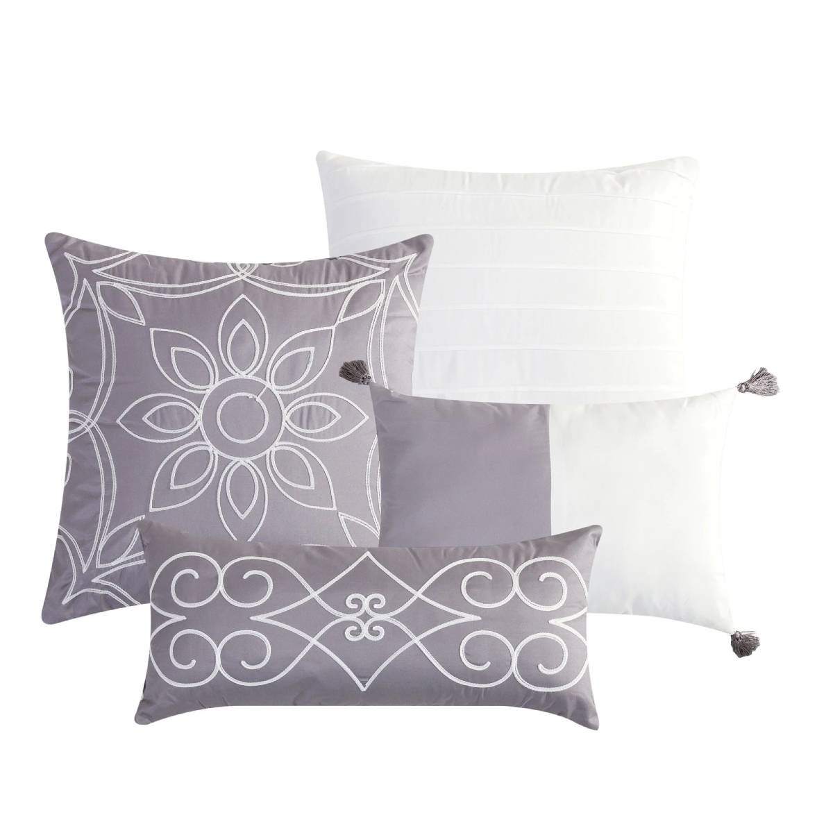 ESCA Levora King Size Comforter Set (7- Piece) - Gray