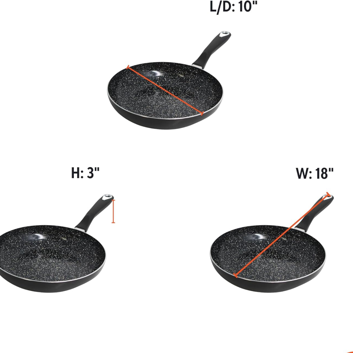 Imusa GAU/24031 10" Bistro Nonstick Fry Pan with Bakelite Handle - Black