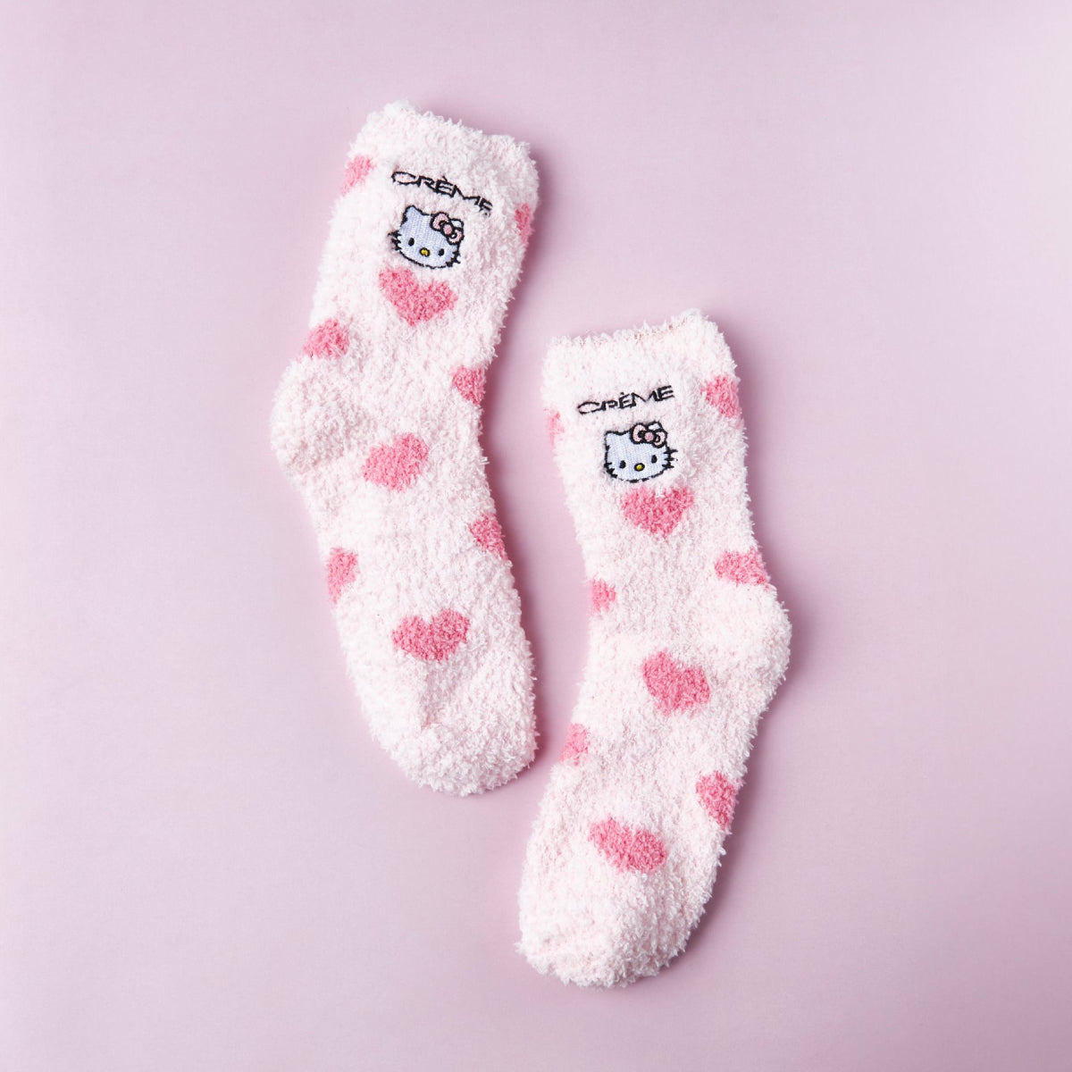 The Crème Shop x Sanrio Hello Kitty Sole Soft! Infused Cozy Sweetheart Socks - Pink