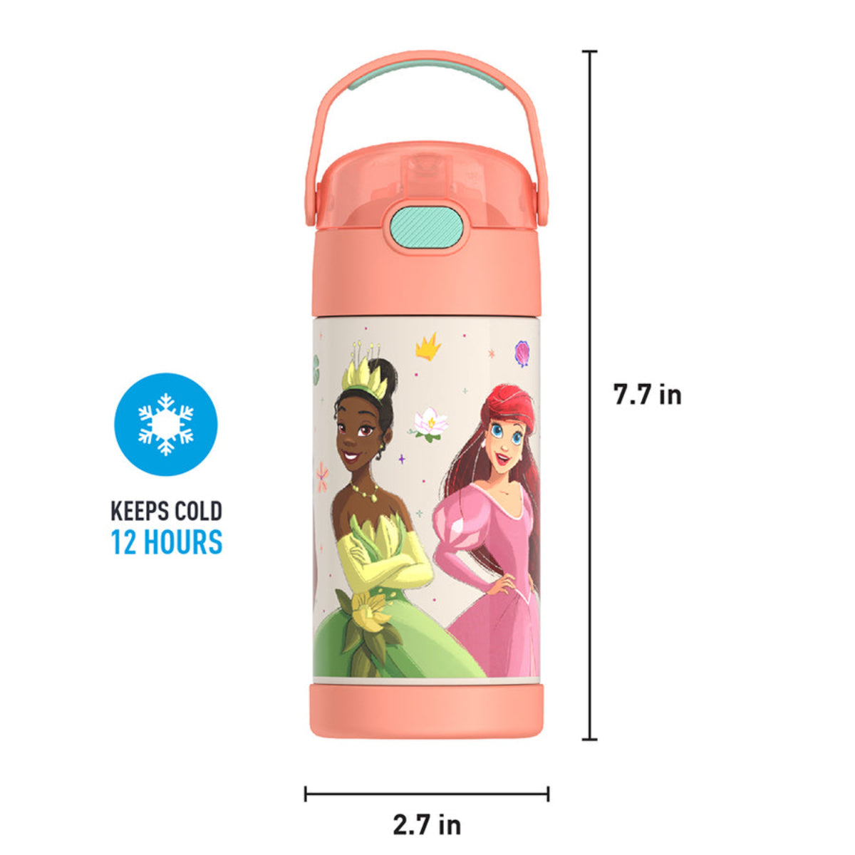 Thermos Funtainer Princess 12 oz Water Bottle with Straw - Peach