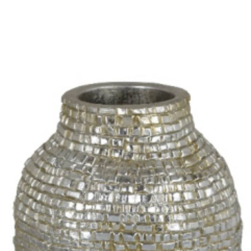 Three Hands 14.75" Oval Vase - Silver